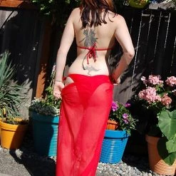 Shore Trendz ST Swim Collection ST-ST319G-SRG1 Mesh Long Sarong Wrap Skirt