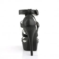 Pleaser T-Strap Sandal With Studs And Rings 5-inch Heel PS-TEEZE-42W Spike Heel