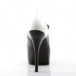 Pleaser Pumps Two Tone T-Strap Pump Shoes With 5-inch Spike Heels PS-TEEZE-45W