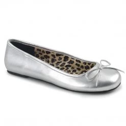 Pleaser Classic Adult Ballet Flat With Bow Accent 5-colors No Platform