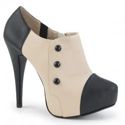 Pleaser Platform 3-Button Ankle Boot With 5-inch Heel Faux Leather