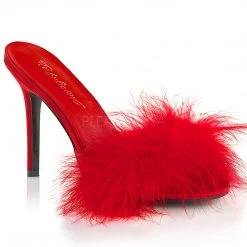 Pleaser Marabou Feather Slipper With 4-inch Heel 4-colors PS-CLASSIQUE-01F Spike Heel