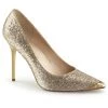 Pleaser Gold Glittery Pump Shoe With 4-inch Heel, Sizes 5-16, CLASS-20-GG