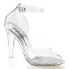 Pleaser Clear Closed Back Ankle Strap Sandals With 4-inch Heels