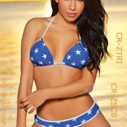 Shelby Swim Triangle Bikini Top In Gold, Silver Or American Flag Stars