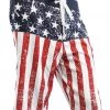 Calhoun Swimwear CS-MBXUSD Distressed American Flag Boardshorts