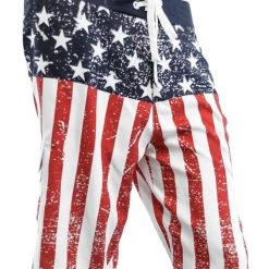 Calhoun Swimwear CS-MBXUSD Distressed American Flag Boardshorts