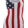 Calhoun CS-ST3USA American Flag Tank Top Woman's Shirt And Cover Up