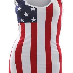 Calhoun CS-ST3USA American Flag Tank Top Woman's Shirt And Cover Up