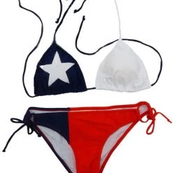 Calhoun CS-L2XETX Texas Flag Bikini 2-pc Set