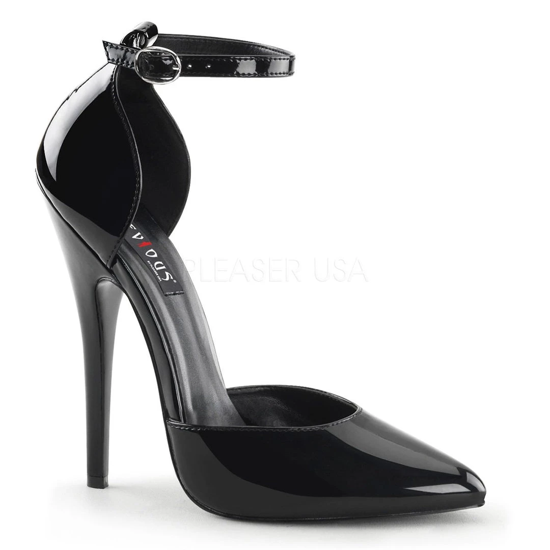 Pleaser Ankle Strap Fetish D'Orsay Pumps With 6-inch Heels