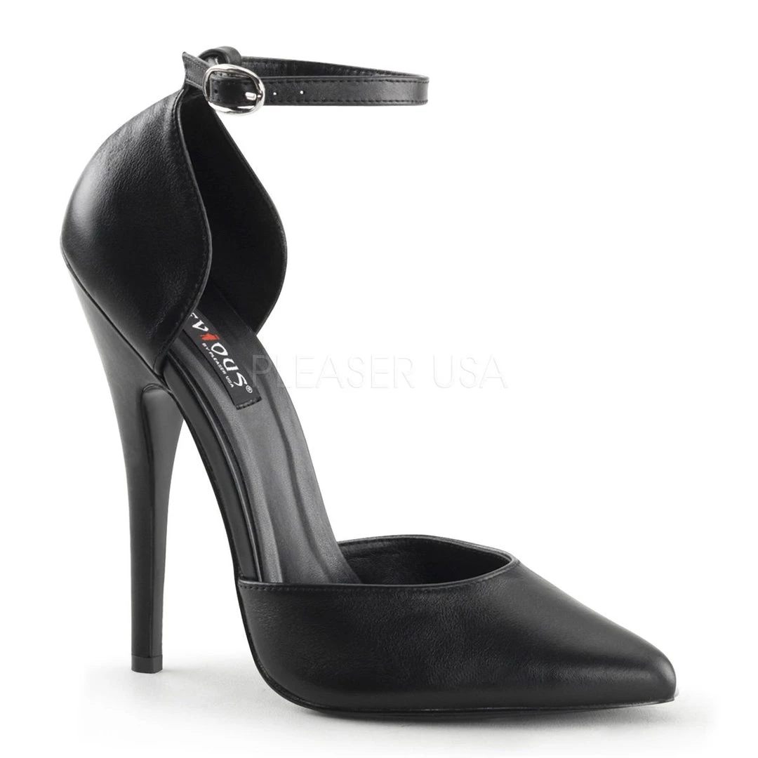 Pleaser Ankle Strap Fetish D'Orsay Pumps With 6-inch Heels