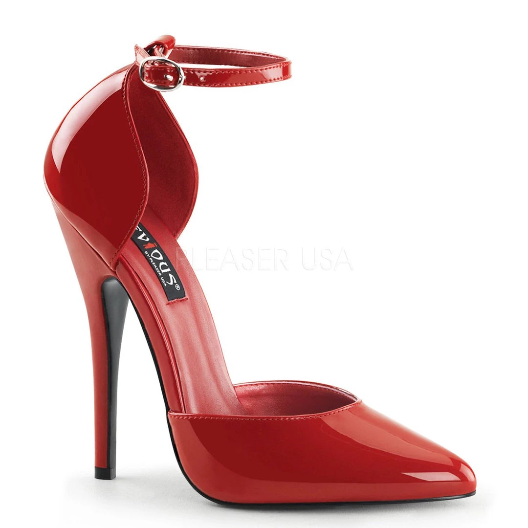 Pleaser Ankle Strap Fetish D'Orsay Pumps With 6-inch Heels
