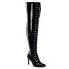 Pleaser Size 7-8 Plus Size Lace-Up Thigh High Boots With 4-inch Heels DOM3024X