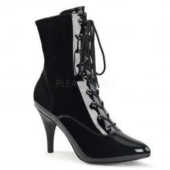 Pleaser Black Lace-Up Ankle Boots With 4-inch Heels PS-DREAM-1020