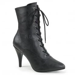 Pleaser Black Lace-Up Ankle Boots With 4-inch Heels PS-DREAM-1020