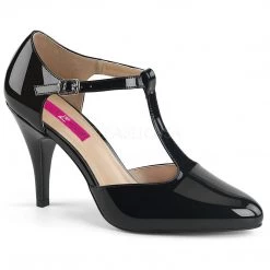 Pleaser T-Strap Pump With 4-inch Spike Heel