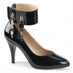 Pleaser Wide Band Locking Ankle Strap Pump Shoes 4-inch Heel