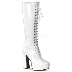 Pleaser Lace-Up Platform Knee Boot With 5-inch Chunky Heel