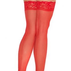 Elegant Moments Sheer Lace Top Stockings With Back Seam LegWear
