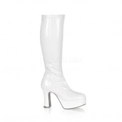 Pleaser Silver Platform GoGo Boot With 4-inch Heel