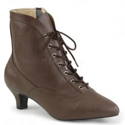 Pleaser Lace-Up Ankle Boots With 2-inch Heels 3-colors