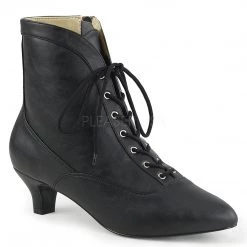 Pleaser Lace-Up Ankle Boots With 2-inch Heels 3-colors