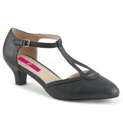 Pleaser No Platform T-Strap Pump Shoes With 2-inch Heels 4-colors