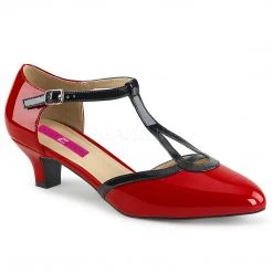 Pleaser No Platform T-Strap Pump Shoes With 2-inch Heels 4-colors