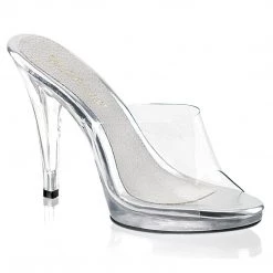 Pleaser Clear Slipper With 4.5-inch Spike Heels PS-FLAIR-401