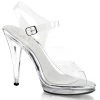 Pleaser Clear Sandals With 4.5-inch Spike Heels PS-FLAIR-408