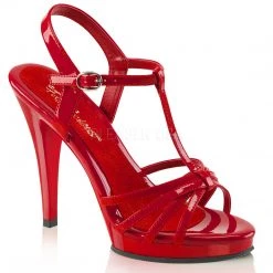 Pleaser Strappy Platform Sandal With 4-inch Stiletto Heel 7-colors PS-Flair-420 Flag Gear