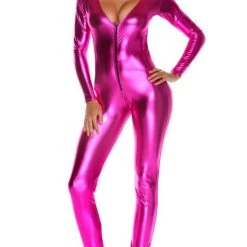 ForPlay Shiny Metallic Scoop Neck Jumpsuit 7-Colors Costumes