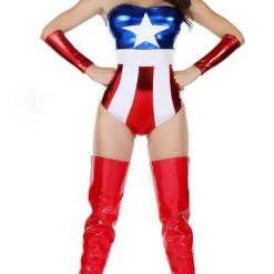 ForPlay American Flag FP-555102 Captivating Champion 3-pc Superhero Costume