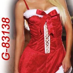 Leg Avenue Red Velvet Santa Lace-up Mini-Dress