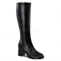 Pleaser Knee High Plus Size Wide Calf GoGo Boots With 3-inch Heels