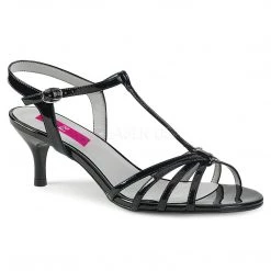 Pleaser No Platform T-Strap Open Toe Sandal Shoes With 2.5-inch Kitten Heel 3-colors PS-KITTEN-06