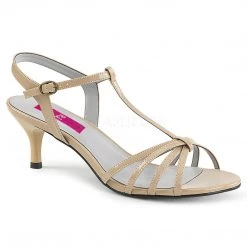 Pleaser No Platform T-Strap Open Toe Sandal Shoes With 2.5-inch Kitten Heel 3-colors PS-KITTEN-06