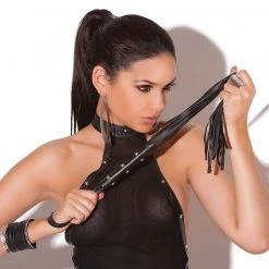 Elegant Moments Leather Whip With Studs