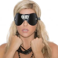 Elegant Moments Leather Blindfold With D-ring