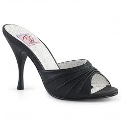 Pleaser Pleated-Vamp Slide Slipper Shoe With 4-inch Heel 3-colors Flag Gear