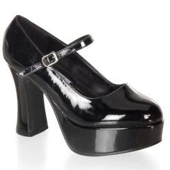 Pleaser Mary Jane Shoes With 4-inch Chunky Heels -Red/White/Black PS-MARYJANE-50