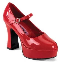 Pleaser Mary Jane Shoes With 4-inch Chunky Heels -Red/White/Black PS-MARYJANE-50