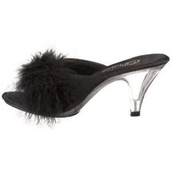 Pleaser Flag Gear Fuzzy Slipper Shoe 3-inch Clear Heel 4-colors