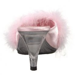 Pleaser Flag Gear Fuzzy Slipper Shoe 3-inch Clear Heel 4-colors