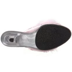 Pleaser Flag Gear Fuzzy Slipper Shoe 3-inch Clear Heel 4-colors