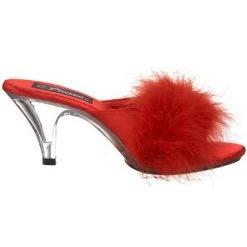 Pleaser Flag Gear Fuzzy Slipper Shoe 3-inch Clear Heel 4-colors