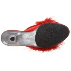 Pleaser Flag Gear Fuzzy Slipper Shoe 3-inch Clear Heel 4-colors