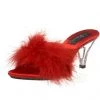 Pleaser Flag Gear Fuzzy Slipper Shoe 3-inch Clear Heel 4-colors