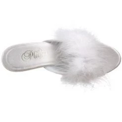 Pleaser Flag Gear Fuzzy Slipper Shoe 3-inch Clear Heel 4-colors